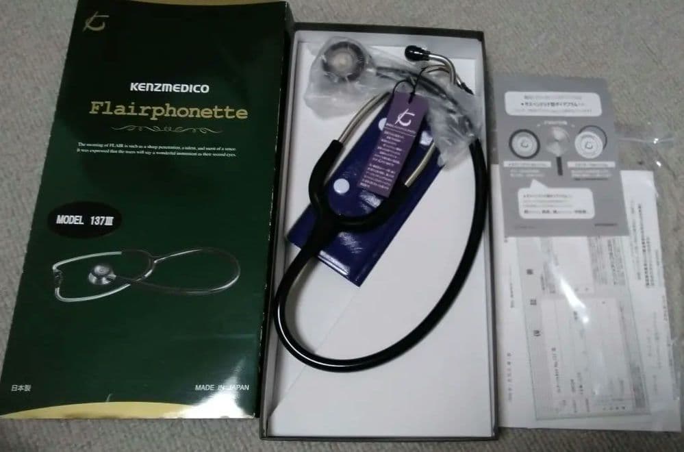 【新品】ケンツメディコ　フレアーフォネット聴診器No.137Ⅲブラック