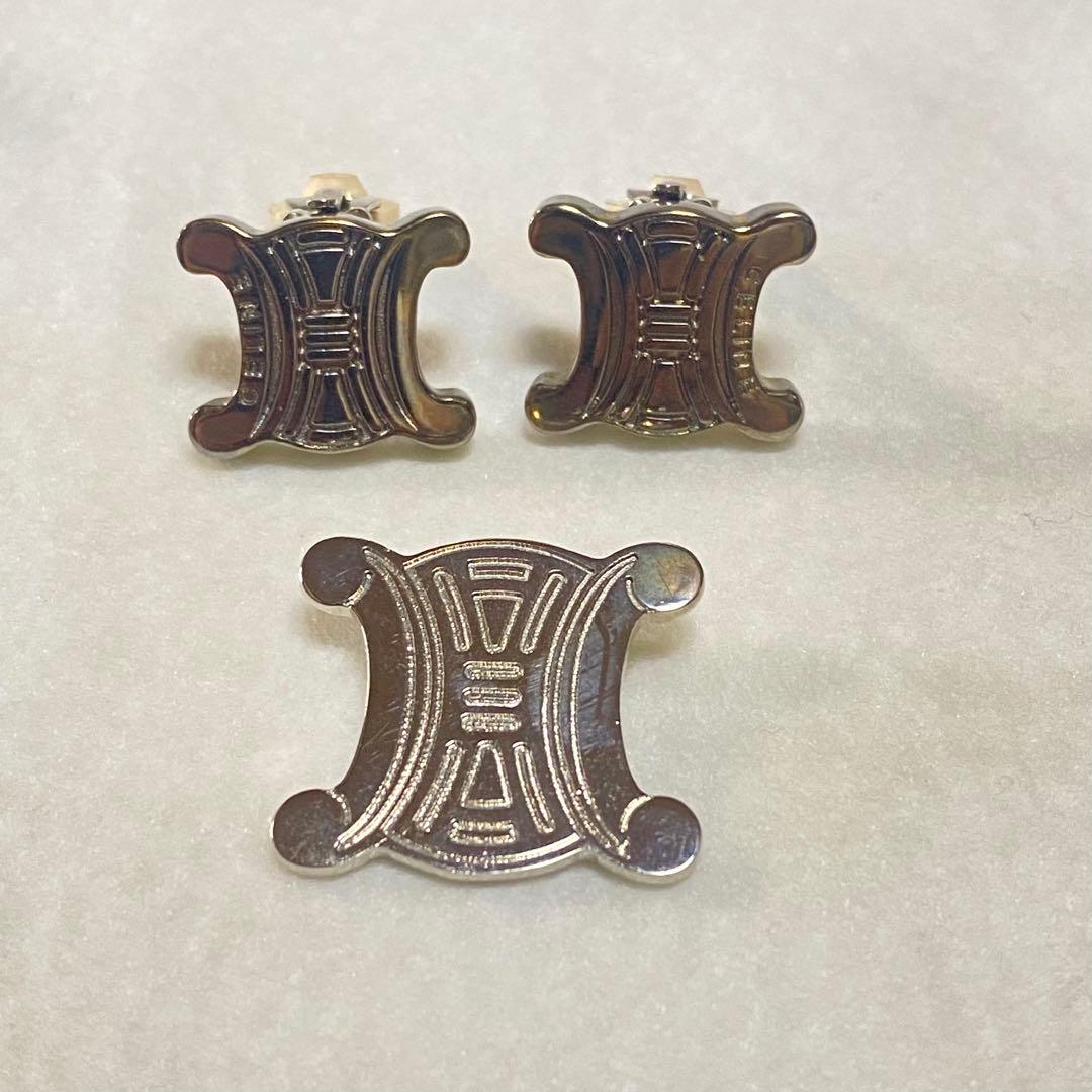 セリーヌ　イヤリング／ブローチ　まとめ売り CELINE ピアス トリオンフ ヴィンテージ vintage ロゴ ブローチ メタル