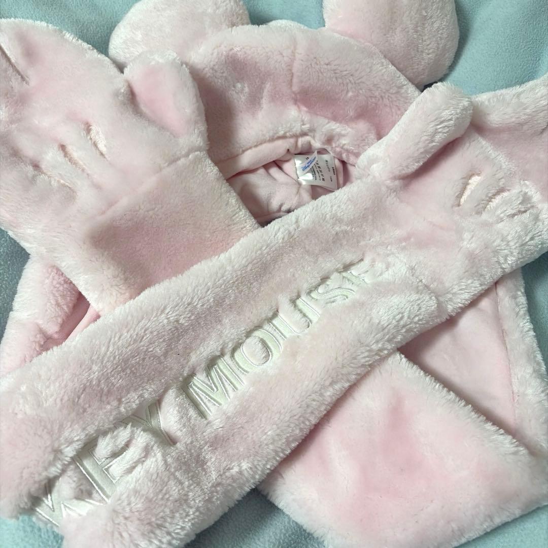 ディズニー ミニー マフラーキャップ ピンク - メルカリ