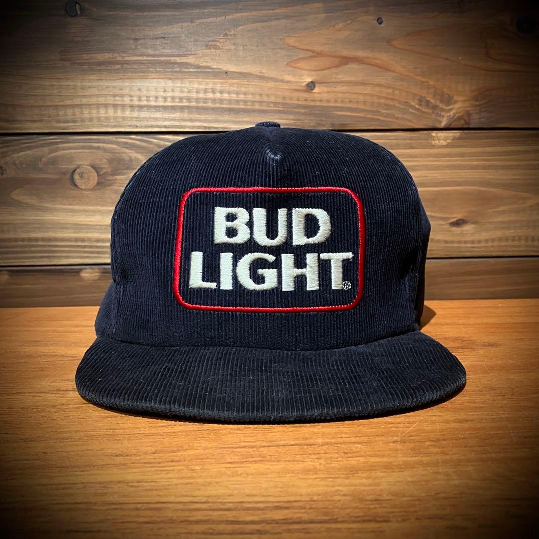 bud light コーデュロイ ネイビー　トラッカーキャップ　帽子　ハット バドワイザー メッシュキャップ BUDWEISER 帽子 BUDLIGHT アメカジ