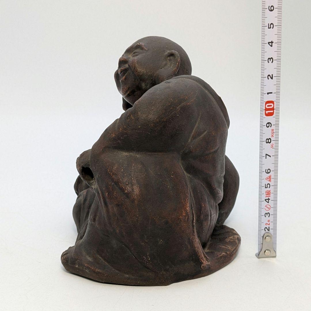 明治大正期 備前焼 布袋置物 布袋尊像 布袋様 七福神 縁起物 骨董品 古