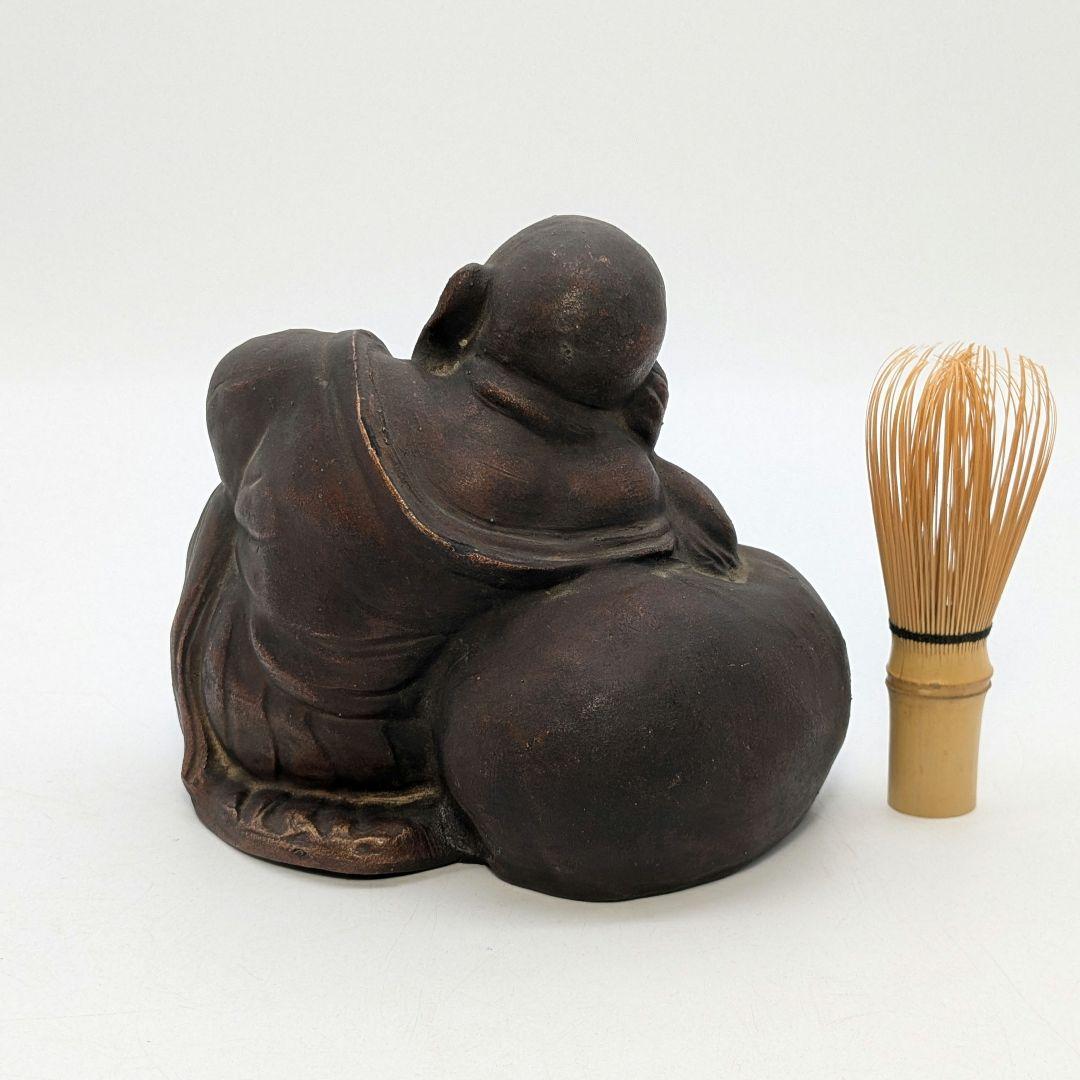 明治大正期 備前焼 布袋置物 布袋尊像 布袋様 七福神 縁起物 骨董品 古