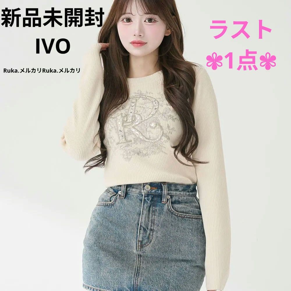 Darich　DRビジューフラワーリブニットトップス　IVO　アイボリー