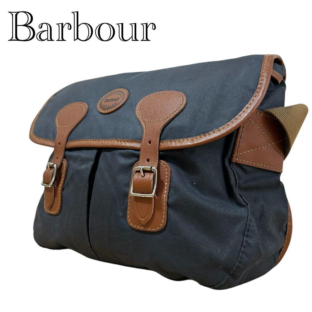 Barbour バブアー ショルダーバッグ メッセンジャーバッグ オイルド 紺色