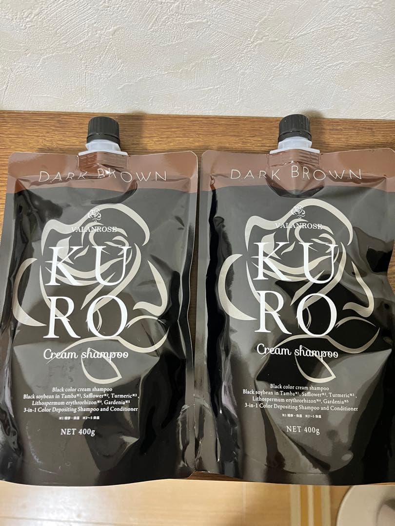 バランローズKURO クリームシャンプー ダークブラウン 400g 2個セット