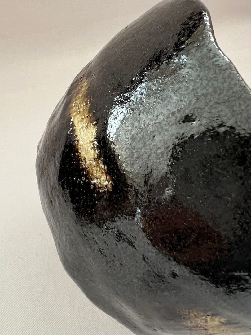 紫野焼 黒楽茶碗 馬の字 15の内 大徳寺 管長 小田雪