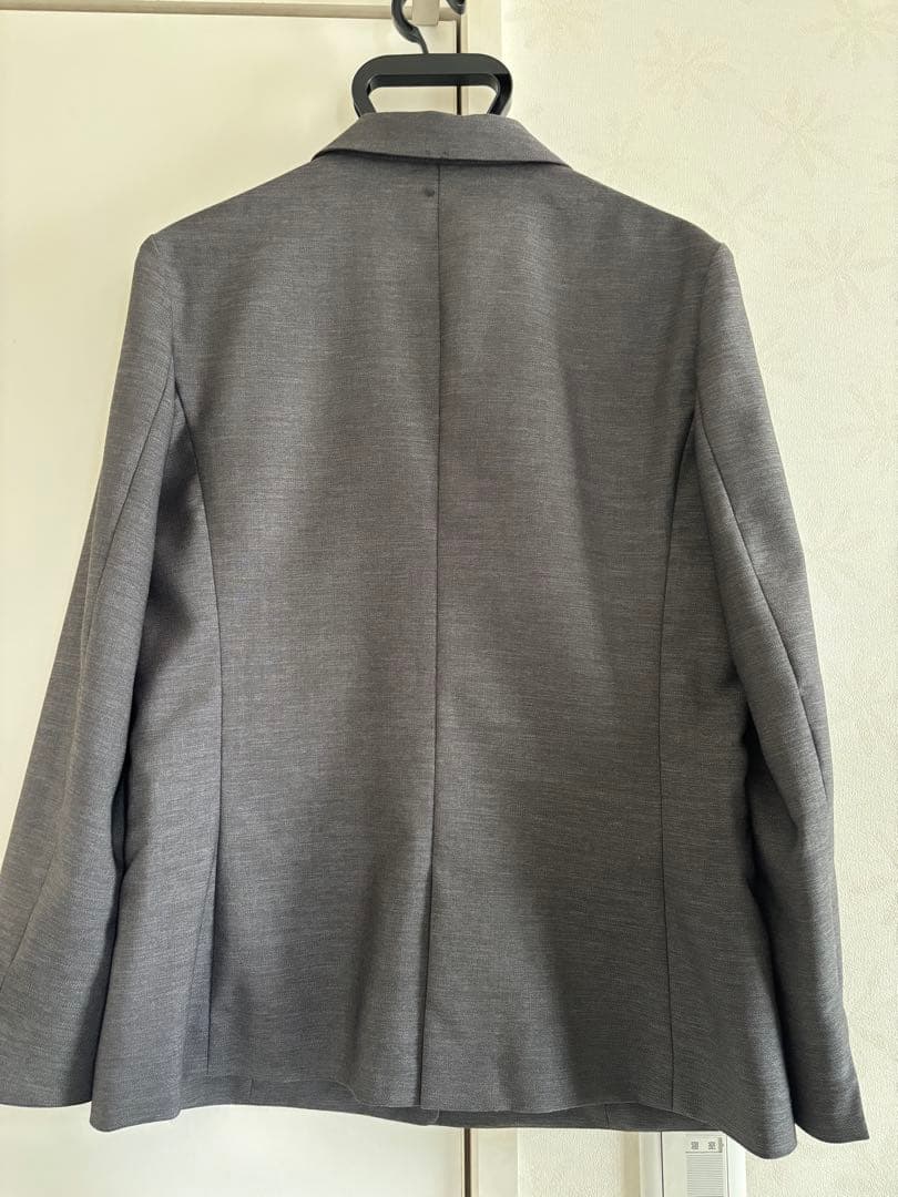 AOKI麻調グレー テーラードジャケットクロップドパンツセット - メルカリ