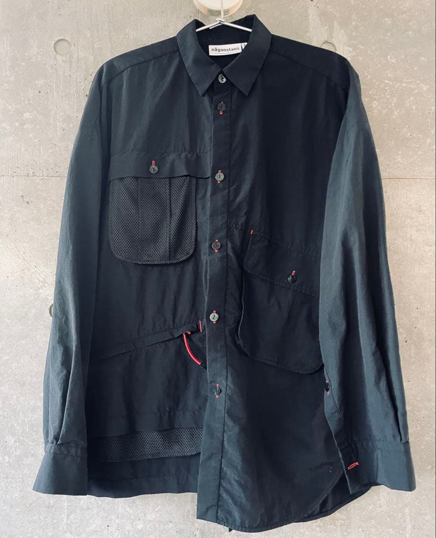 【定価￥31,900】nagonstans シャツ 撥水素材 黒 ブラック