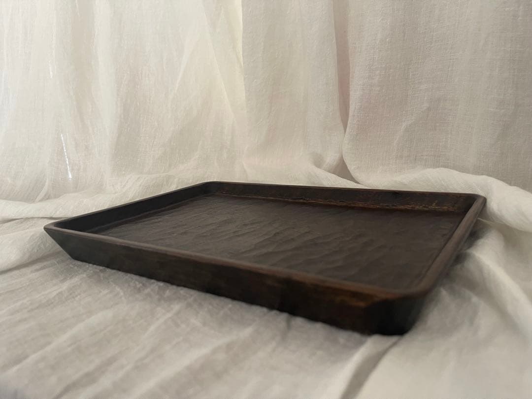 三谷龍二　長方形トレー　黒漆　拭き漆