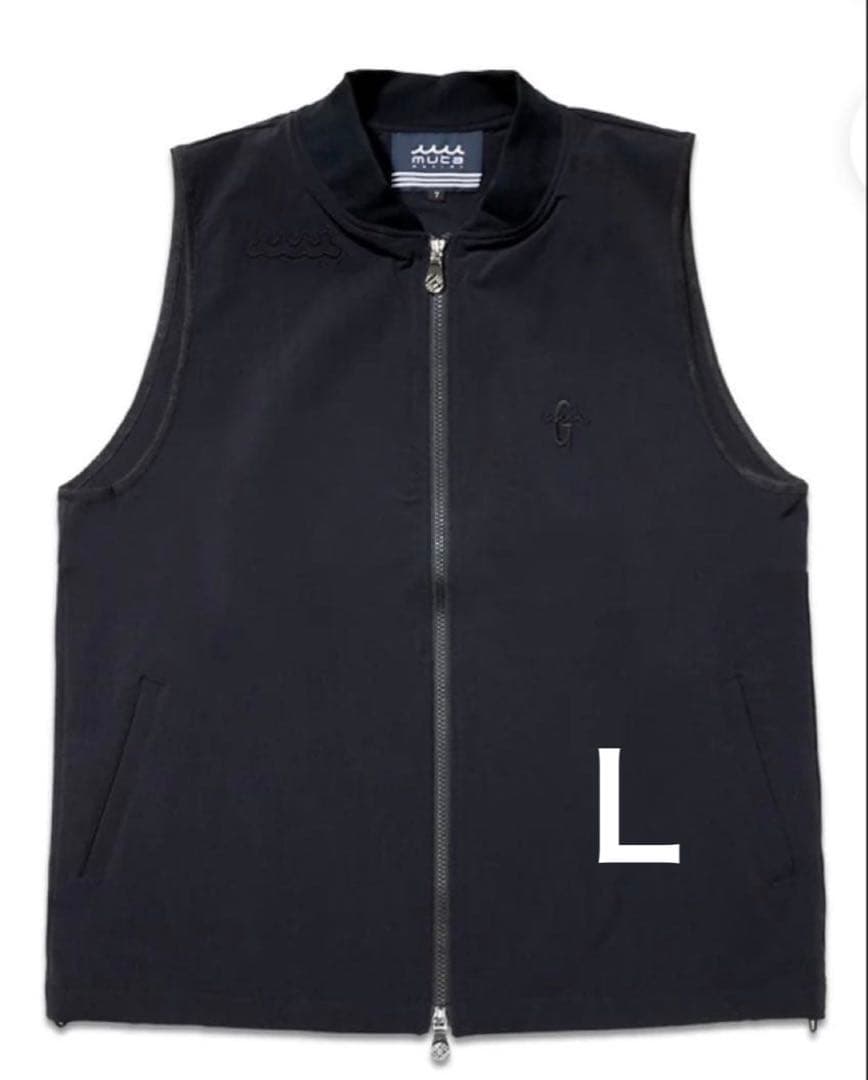 ムータマリン ストレッチナイロン ジップベスト 紺muta