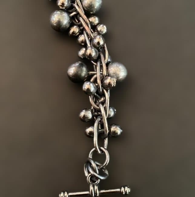Vintage メキシコ シルバー パール DNA ブレスレット 8mm玉 - メルカリ
