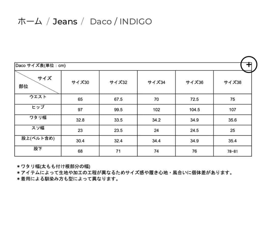shishikui シシクイ　百々千春　デニム　DACO インディゴ　34