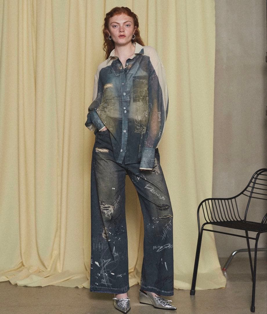 Denim Print Pants/デニムプリントパンツメゾンスペシャル