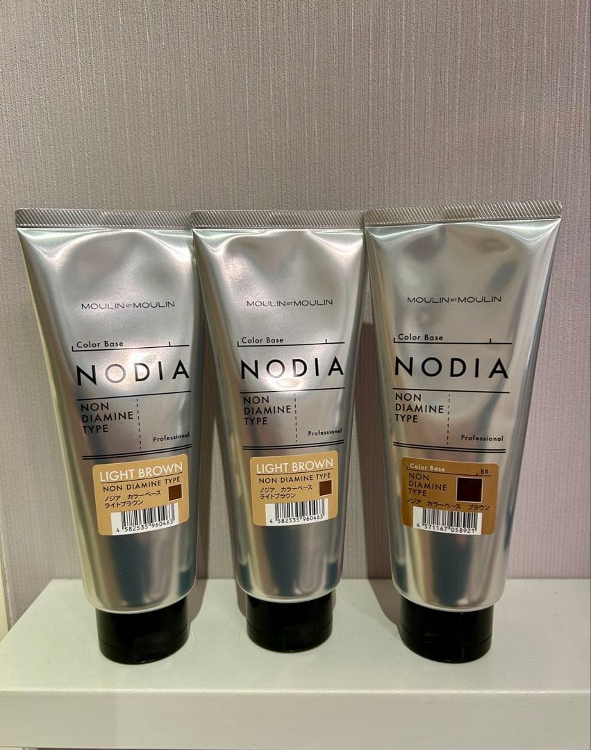 ノジア ノンジアミンタイプ ブラウン・ライトブラウン3本セット ノジアトライアルセット｜ジアミン不使用の白髪染め｜ムーランエムーラン