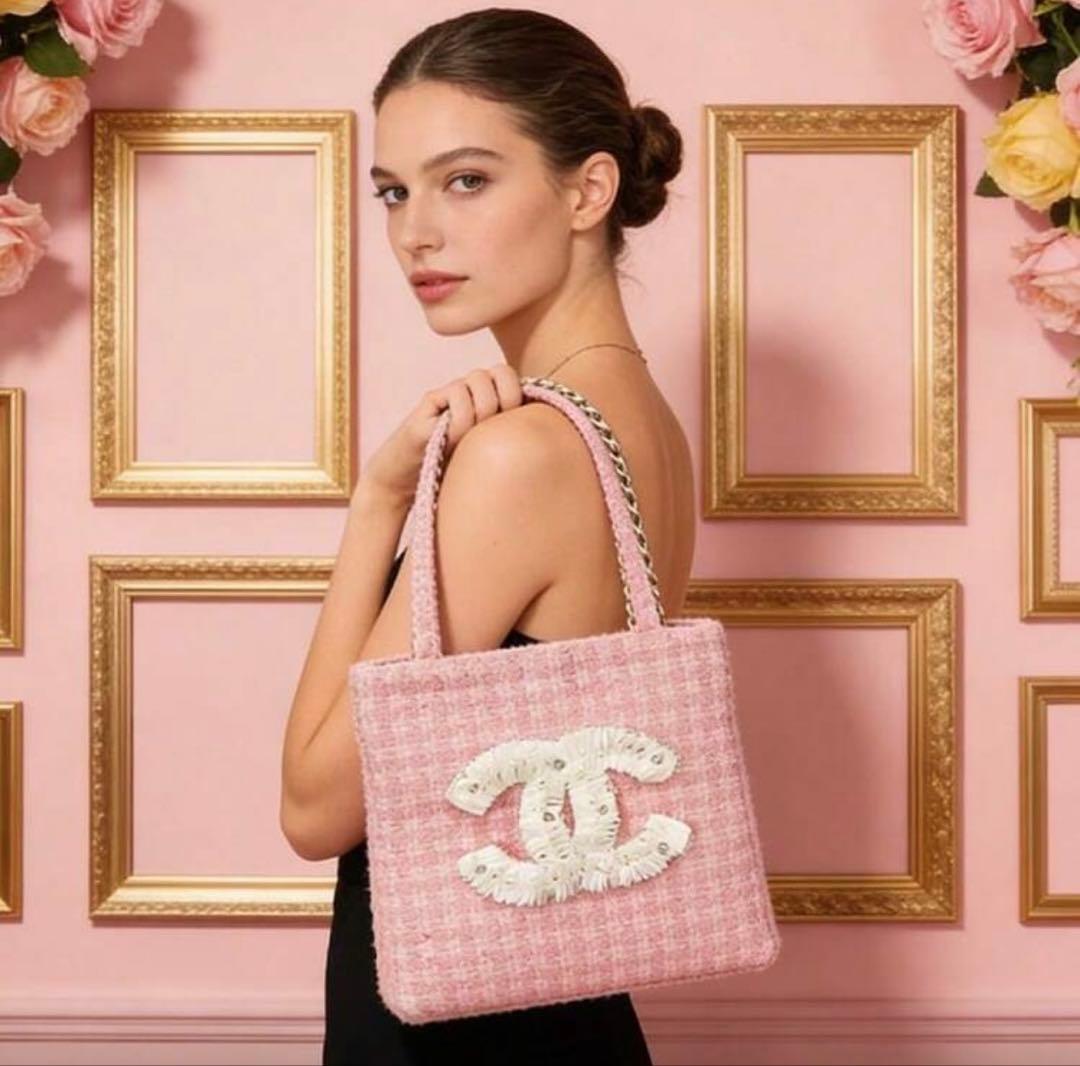 最安値 CHANELピンクトートバッグ　ビッグココ　シャネルノベルティ