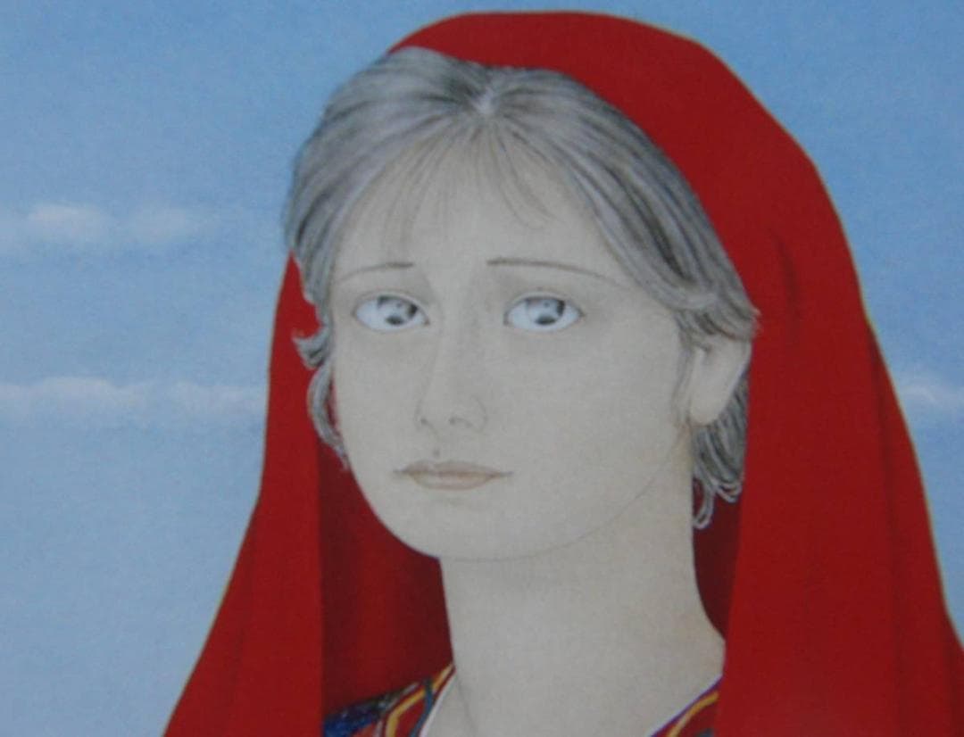 栗原 喜依子、「メキシコの少女」、希少画集・額装画