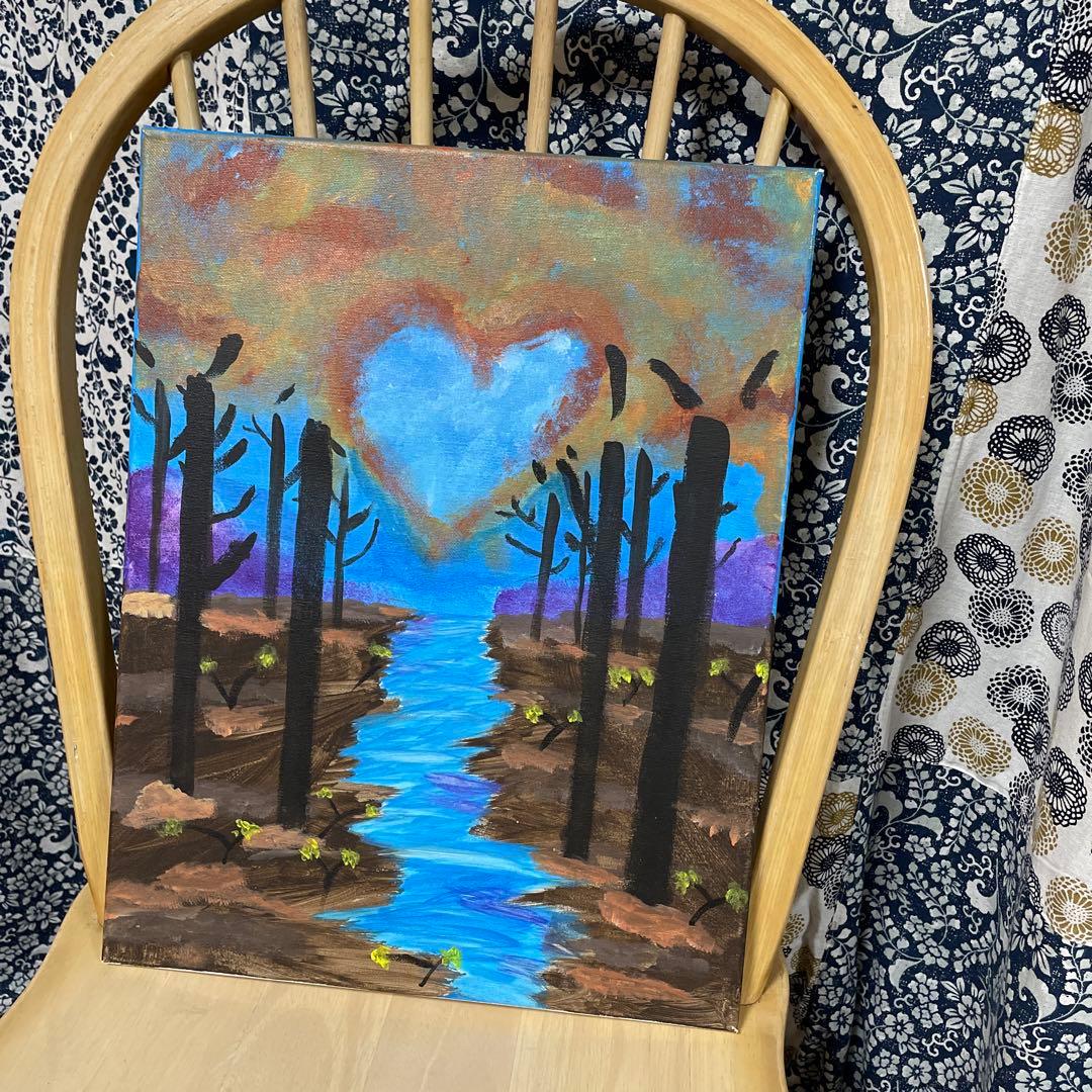 画伯ニッチェ・ルビン　絵画　「秋の恋空」