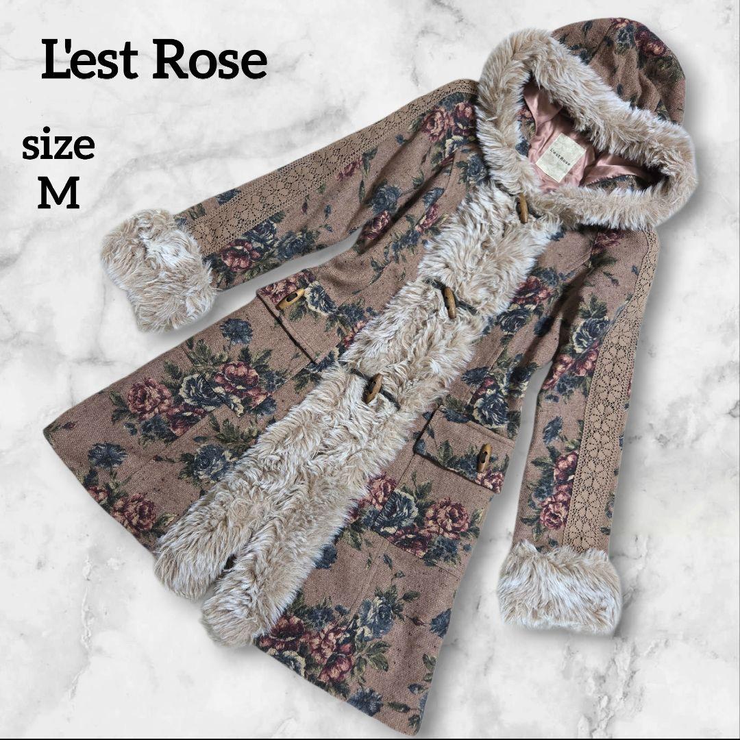 Lest Rose レストローズ ダッフルコート ゴブラン レース 花柄 日本製