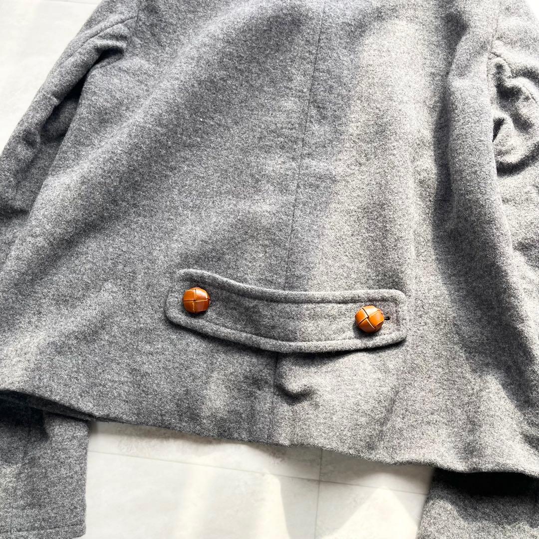 美品】MAX MARA ビッグカラー ショートコート L くるみボタン