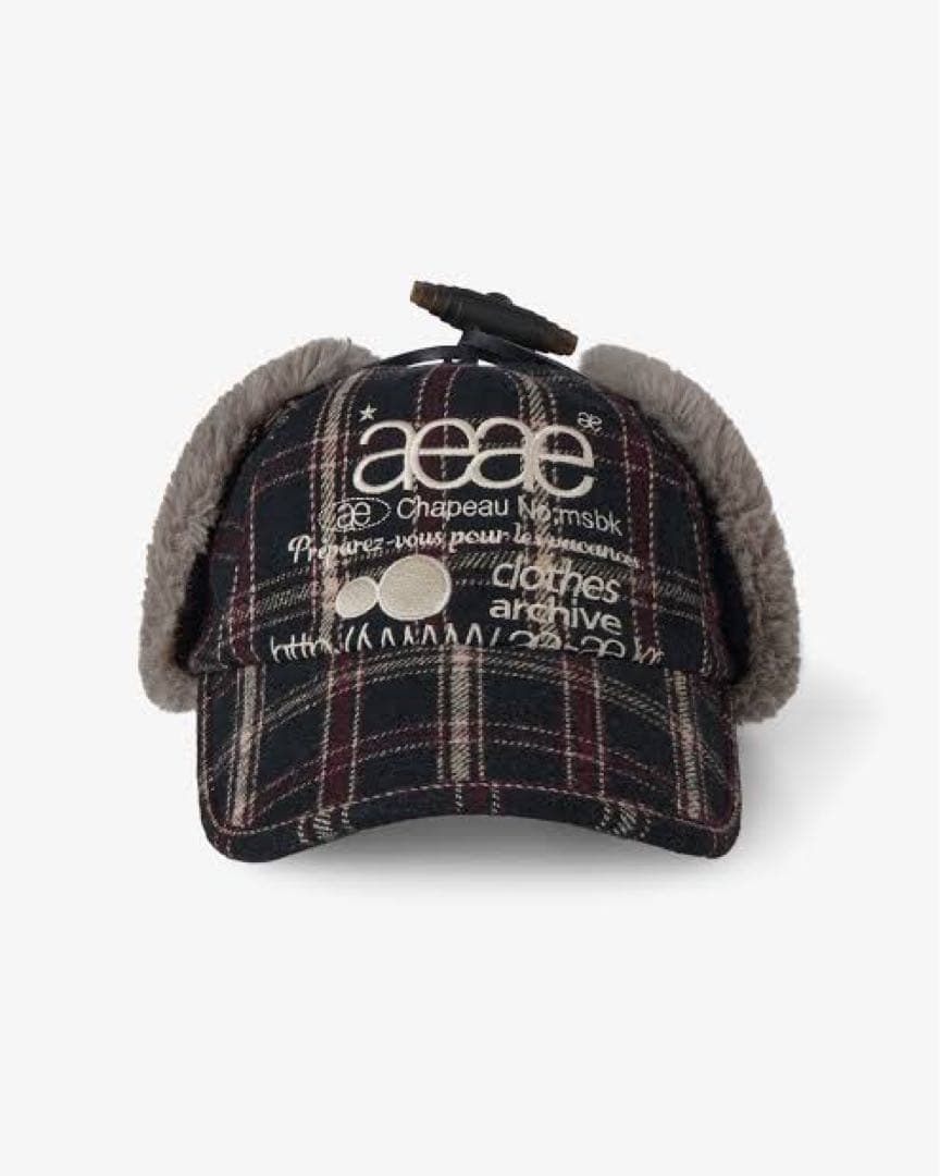aeae ファー キャップ チェック柄 y2k archive フライトキャップ エディーバウアー フライトキャップ パイロットキャップ 耳当て ファー