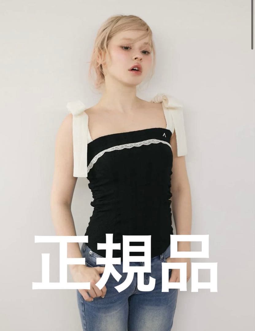 andmary Samantha ribbon tops ファッション レディース トップス