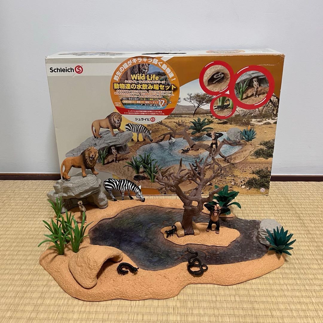 Schleich シュライヒ　動物達の水飲み場セット シュライヒ schleich 動物達の水飲み場セット wild life 42258｜Yahoo