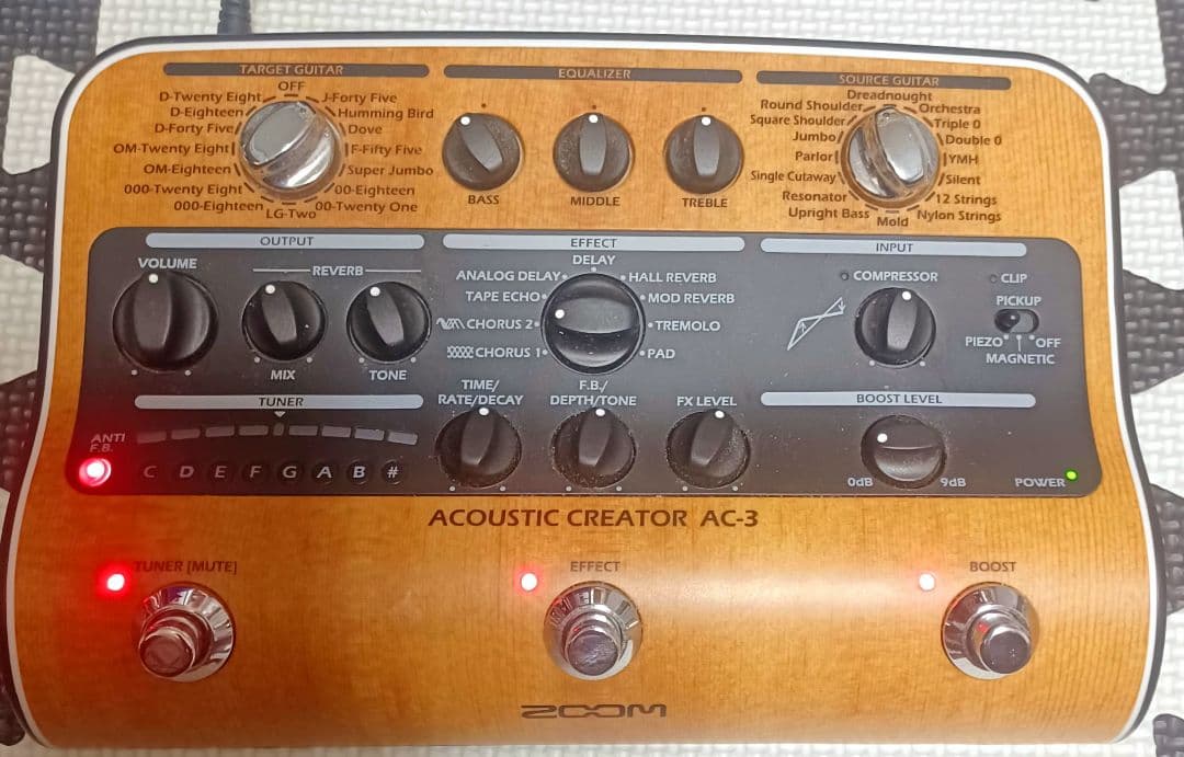 ZOOM AC-3 CREATORアコースティックギター用エフェクター
