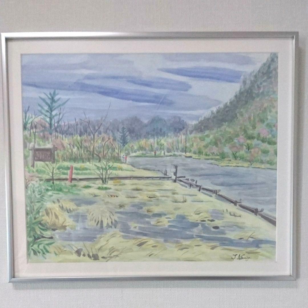 Tadao Nakamizo「赤城 覚漫渕」水彩画 10号