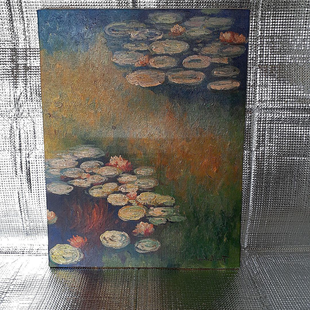 睡蓮の油絵　water lilies