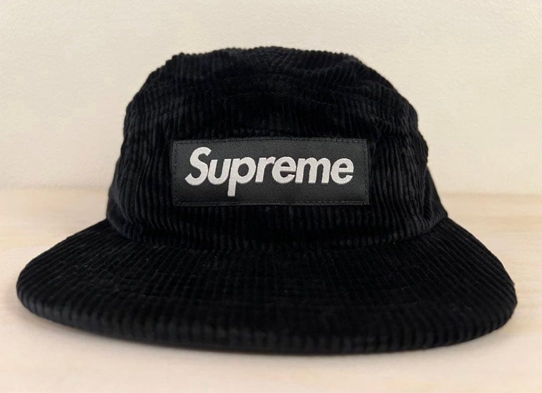 名作 Supreme Corduroy Camp Cap Black