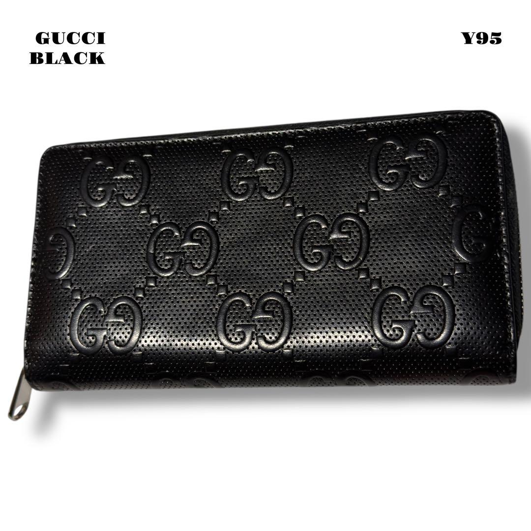 ★限定出品★ GUCCI グッチ ラウンド ジップ ウォレット 長財布 ブラック