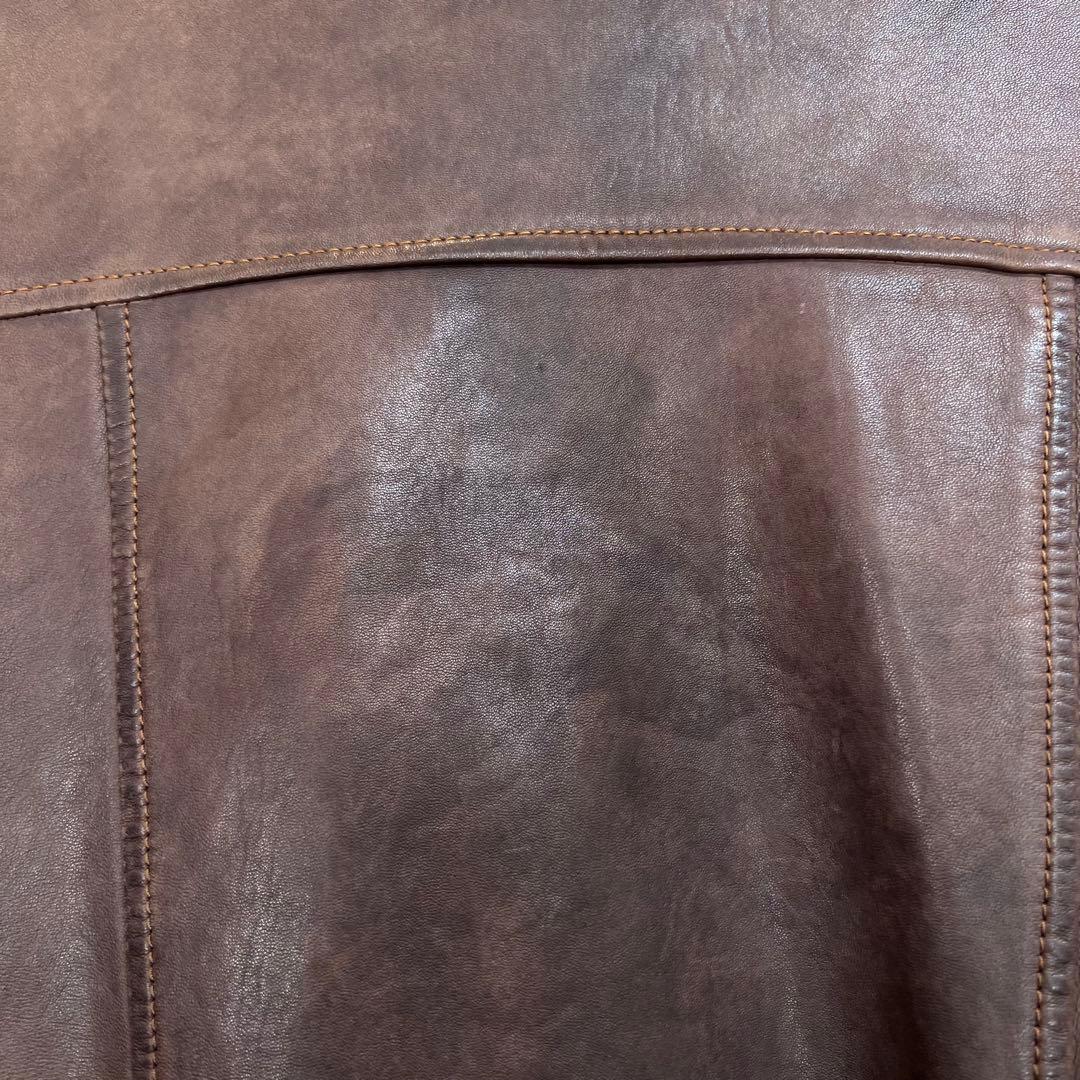 GIORGIO BRATO ビンテージ加工 ラムレザージャケット 48 - メルカリ