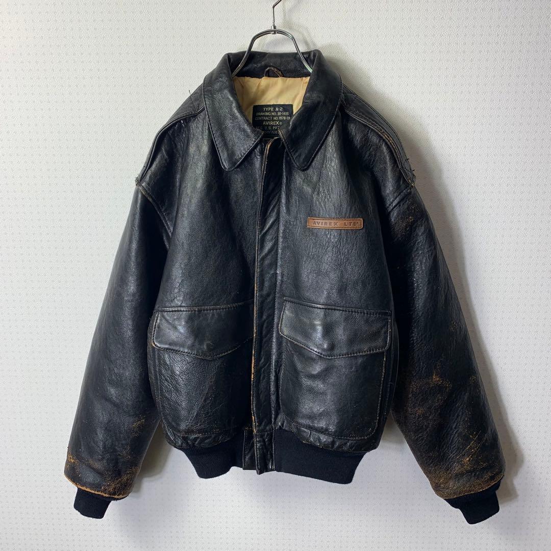 90s AVIREX A-2 レザージャケット 50周年記念 ピンナップガール - メルカリ