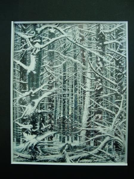 岡鹿之助、【林】、希少な大判額装用画集より、美品、日本人画家、新品額装付