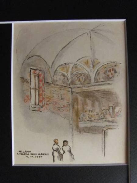 守屋多々志、「最後の晩餐」（ミラノ）、希少な額装用画集より、美品