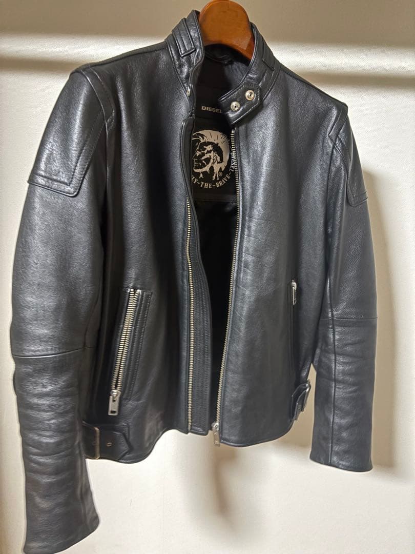 お値下げしました☆ディーゼル　シングルライダースジャケット セール】メンズ レザージャケット L-KORN-A（ライダースジャケット