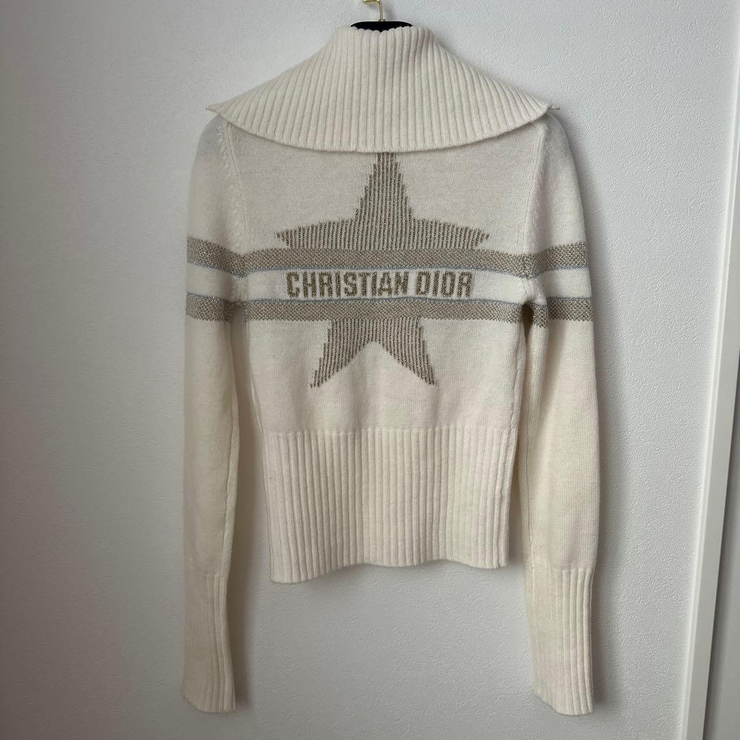 CHRISTIAN DIOR 星型デザイン ジップアップセーター