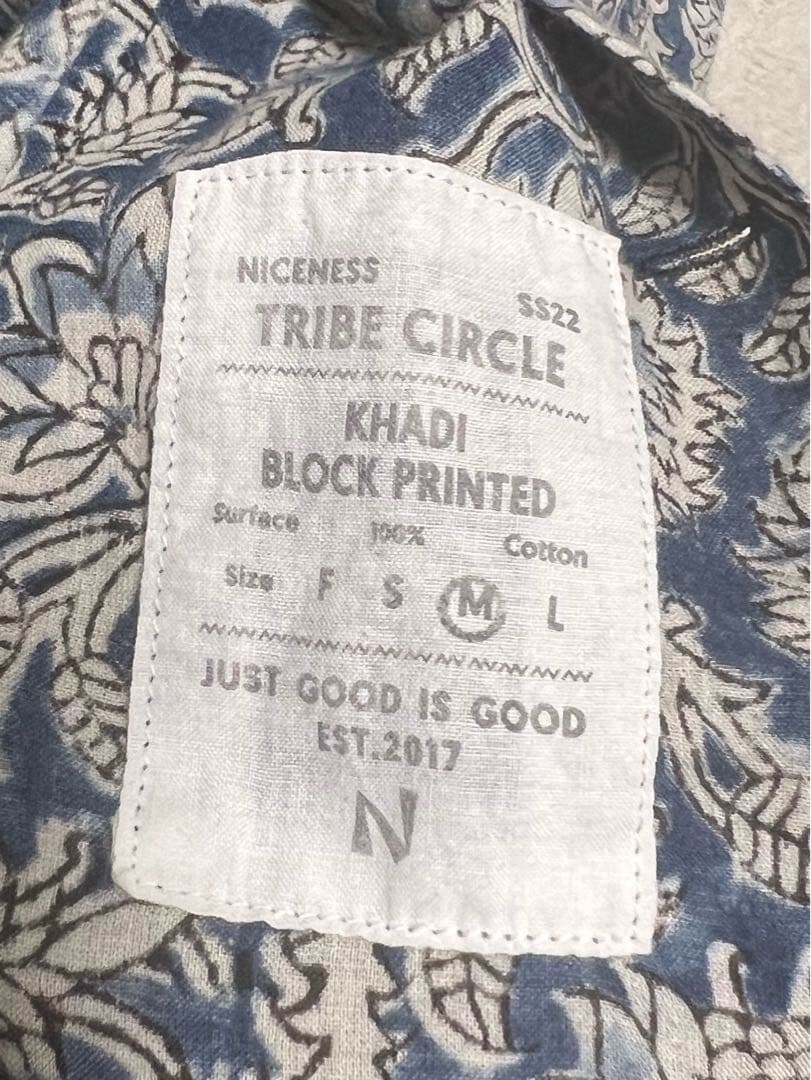 NICENESS/ナイスネス KHAN KADHIブロックプリント開襟シャツ - メルカリ