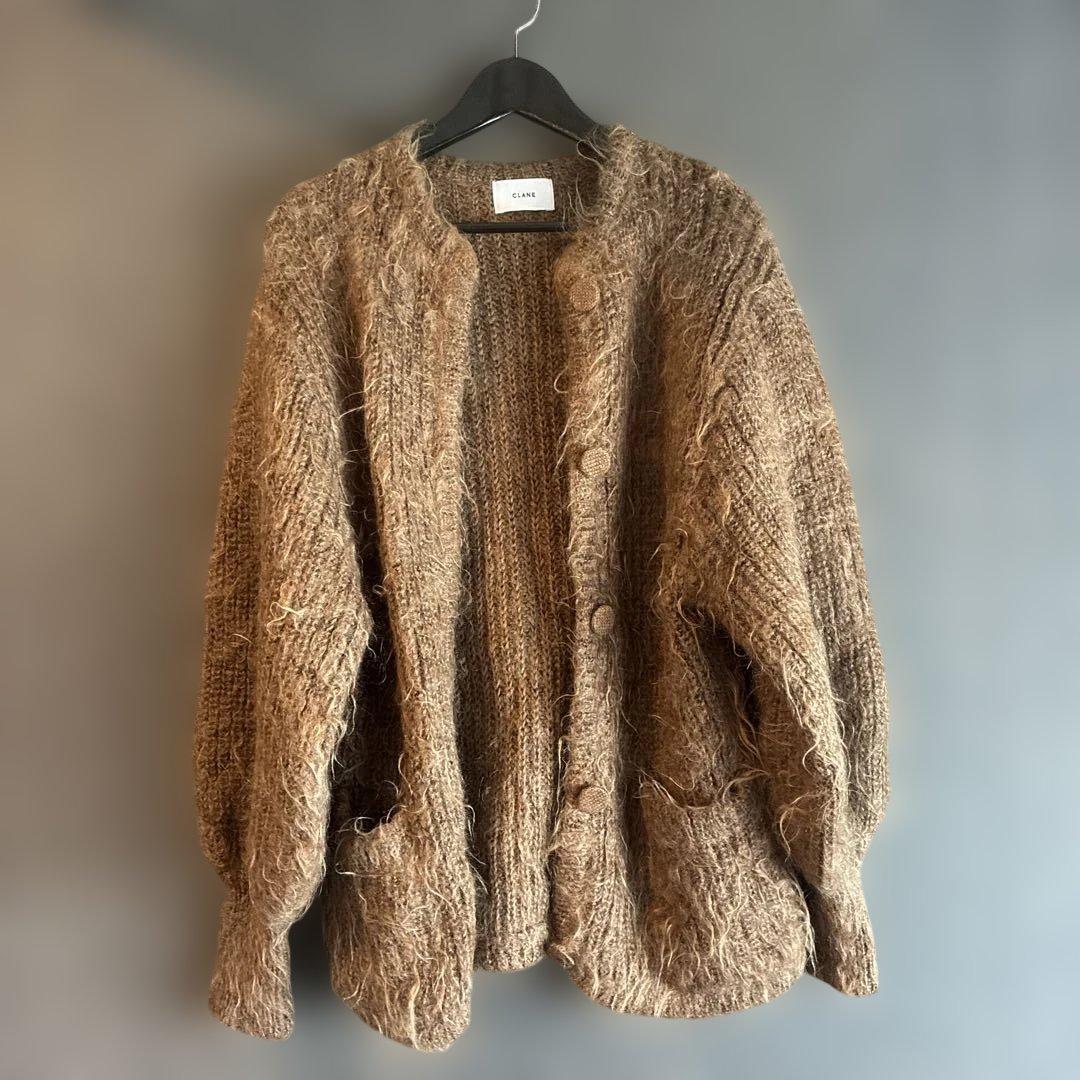 CLANE SHAGGY OVER CARDIGAN ブラウン CLANE ブラウン ニットカーディガン CLANE（クラネ）の「SHAGGY OVER