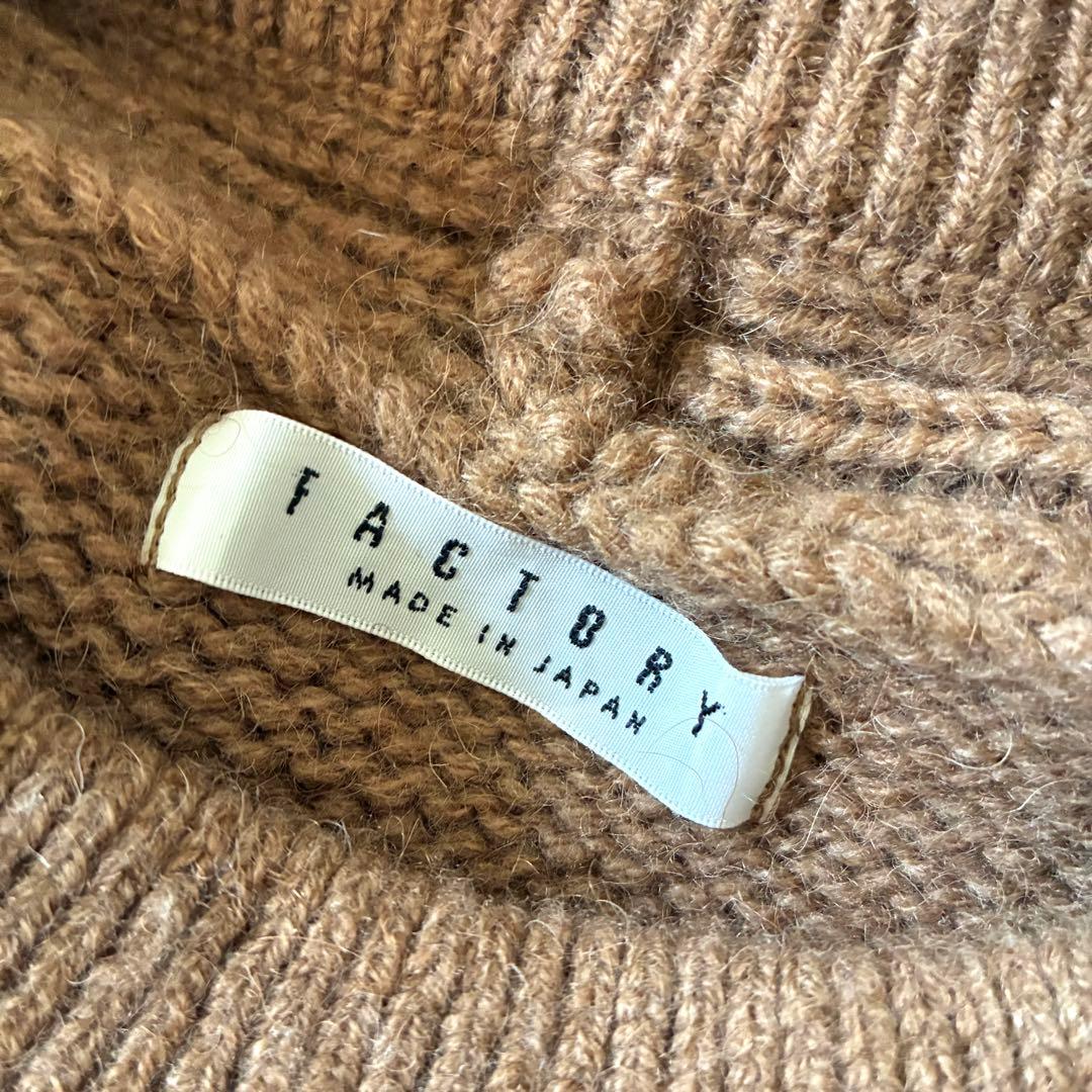 状態良好】ファクトリー キャメル100％クルーネックセーター ニット