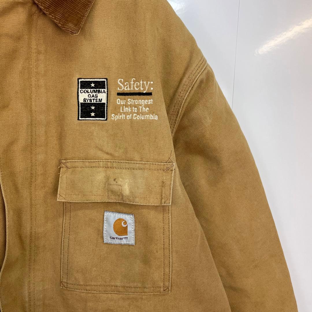 カーハートCARHARTTダックジャケット企業系刺繍ブランケット裏地