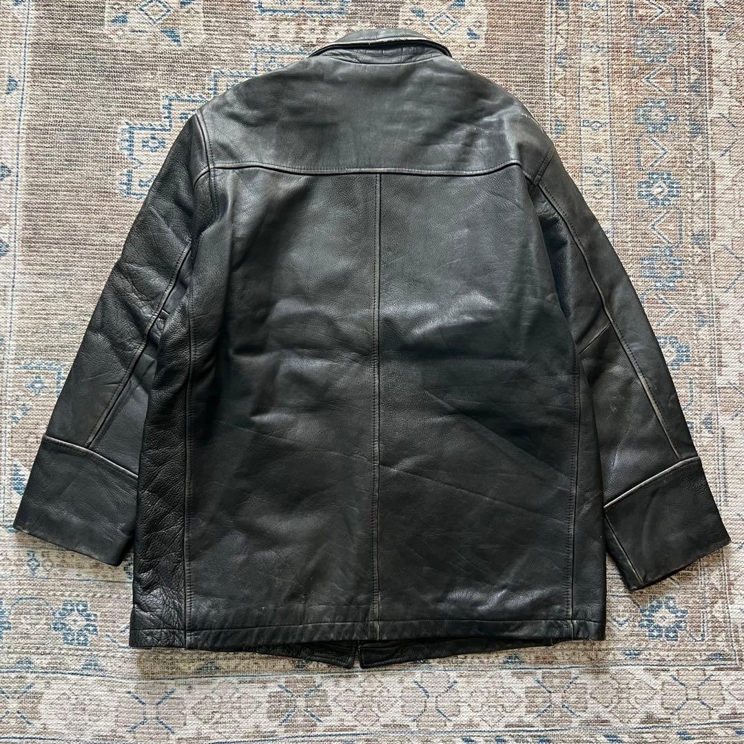 90s VINTAGE J.CREW レザージャケット カーコート BLACK - メルカリ