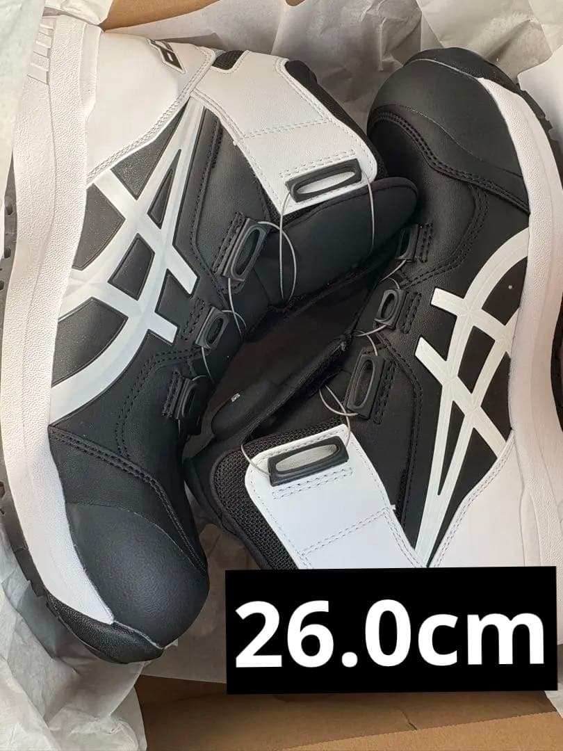 asics BOA CP304BOA 安全靴 ブラック/ホワイト　26.0cm