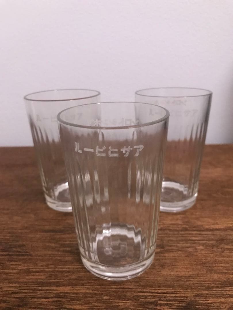 戦前 未使用品 3個セット アサヒビール リボンシトロン グラス ガラス 昭和