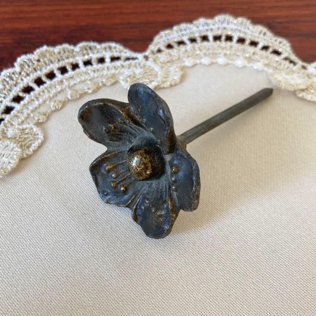 ブロンズオブジェ　フラワー　一輪挿し　フランス　アンティーク