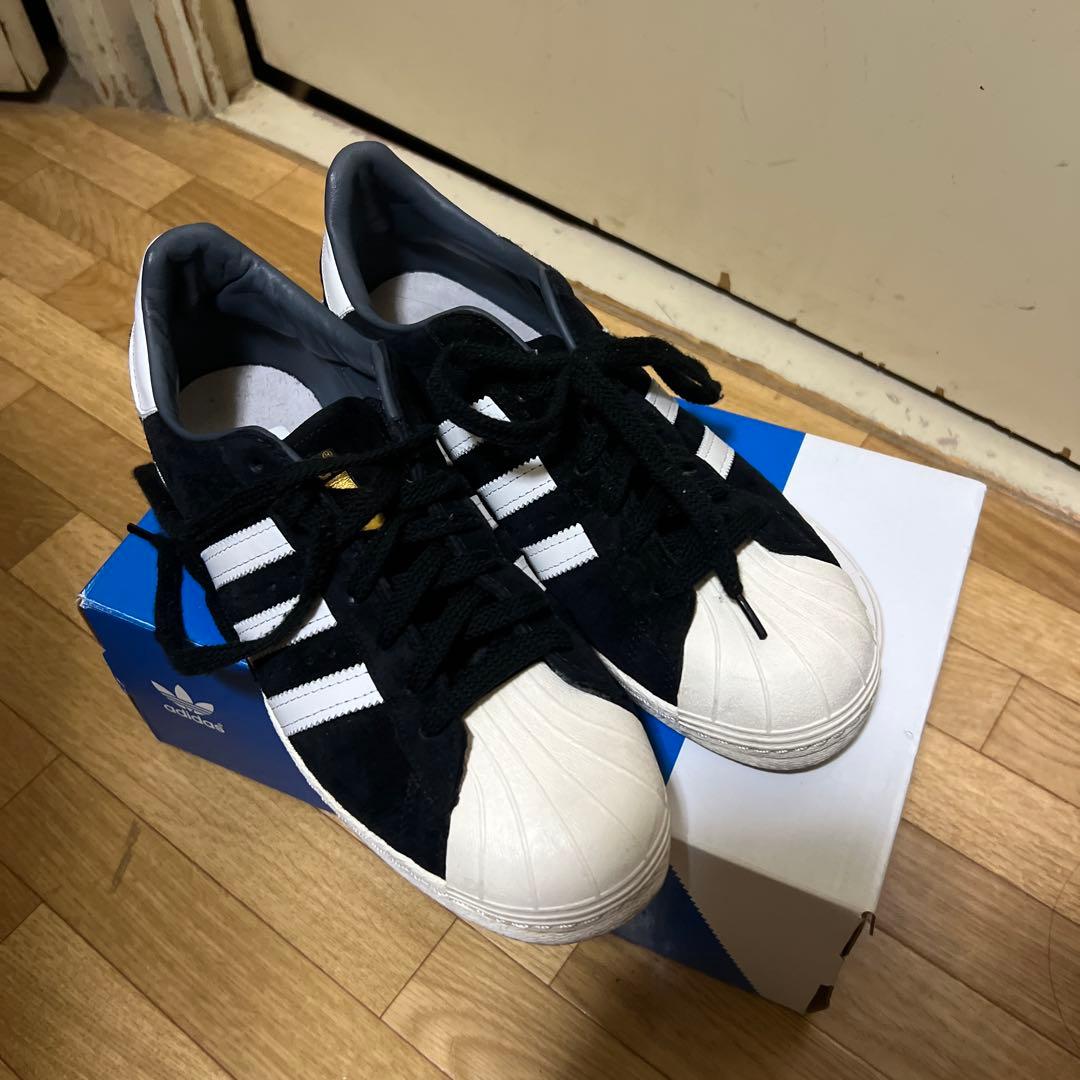 アディダス　スーパースター　白トゥー　キンベロ 白黒　27.5 タグ　箱付き