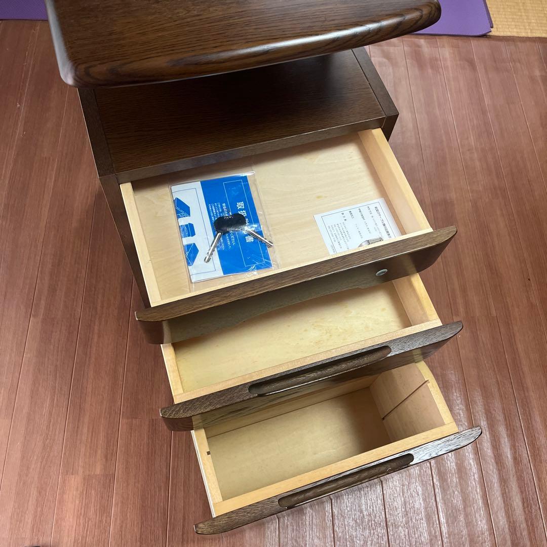 2/2】カリモク学習机＋サイドワゴン（高さ奥行可変式）2点セット