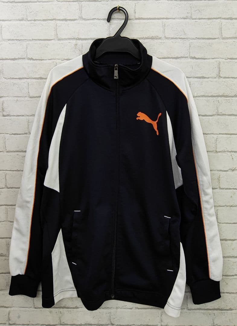 H366 PUMA ジャージセットアップ 上下セット ネイビー×白×オレンジ
