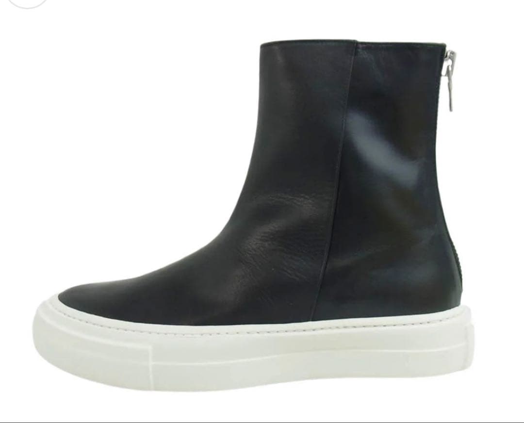 靴 ATTACHMENT COW LEATHER BACK ZIPSNEAKERS