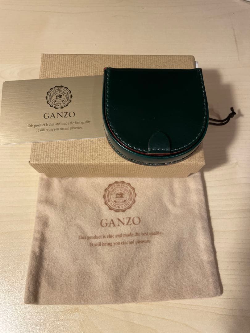 美品　GANZO CORDOVAN (コードバン) 馬蹄小銭入れ　ダークグリーン